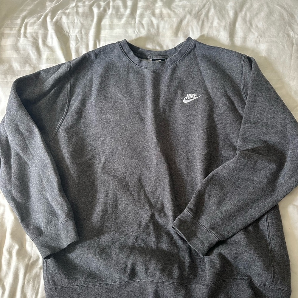 Nike Gray Crewneck Sweater Athletic Style